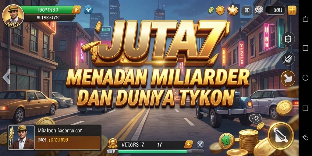 Tampilan gameplay JUTA7 yang menarik dalam dunia Tycoon.
