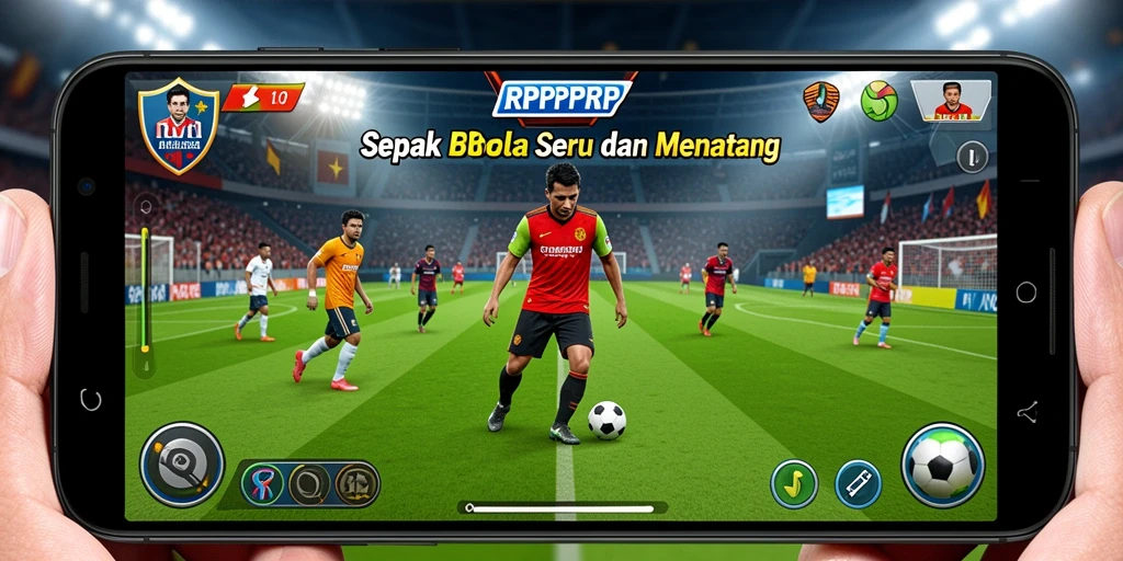 Screenshot RPRPRP menunjukkan aksi seru dalam pertandingan sepak bola.
